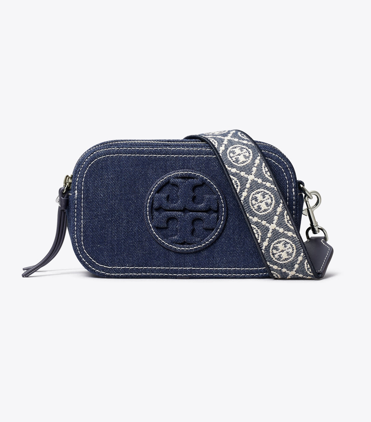 Tory Burch Mini Miller Denim Crossbody Bag - Royal Navy