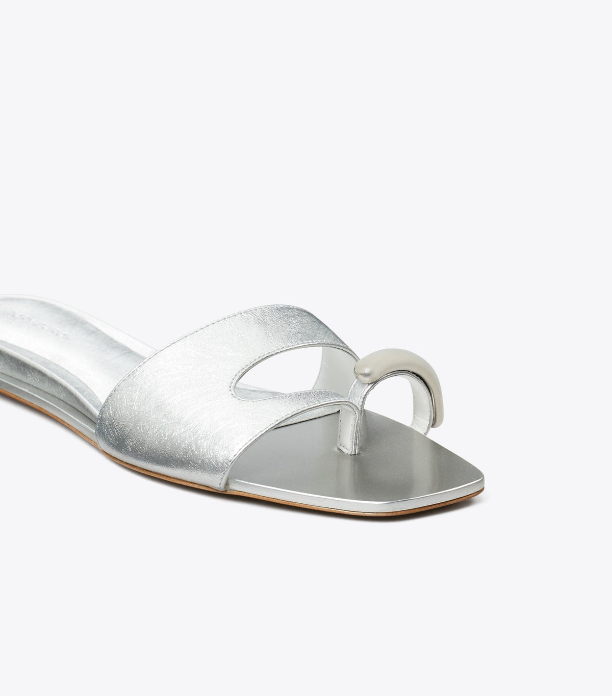 Tory Burch Pierced Slide - Bright Silver / Silver