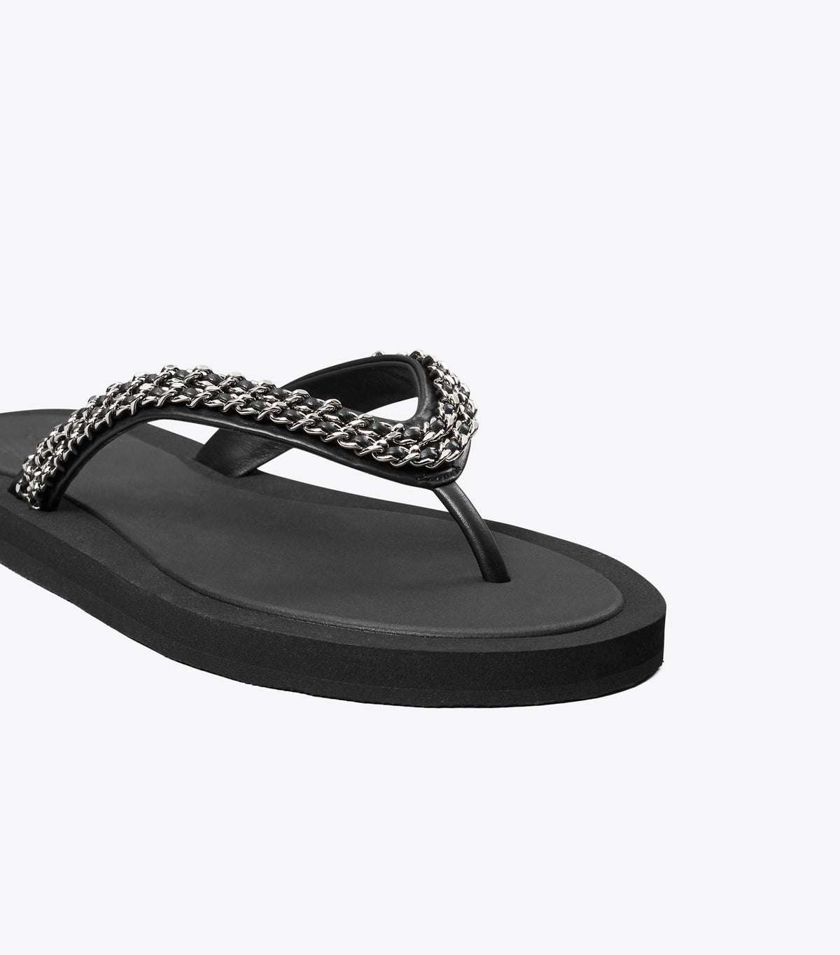 Tory Burch Kira Chain Flip-Flop - Perfect Black