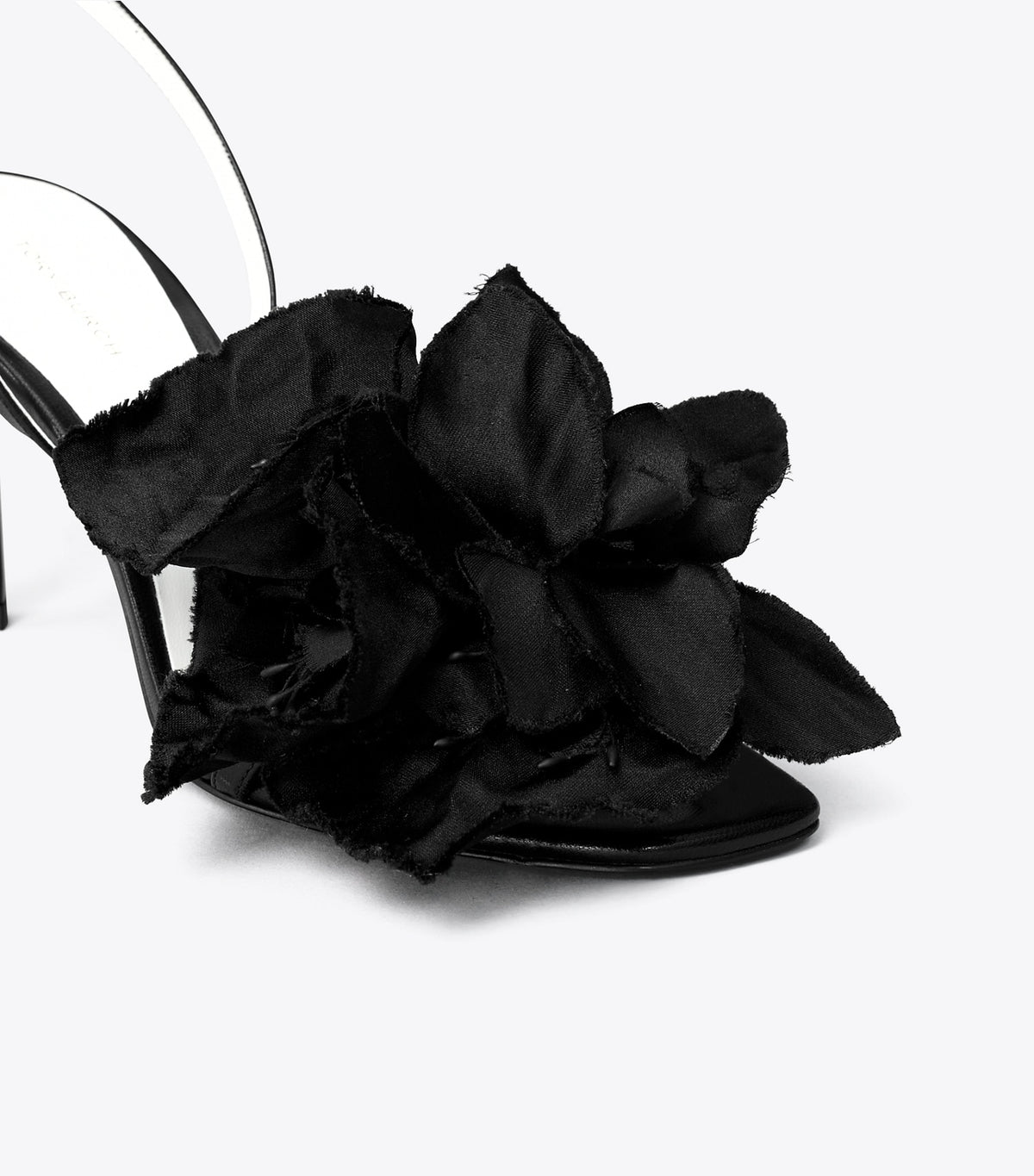 Tory Burch Flower Heeled Sandal - Perfect Black