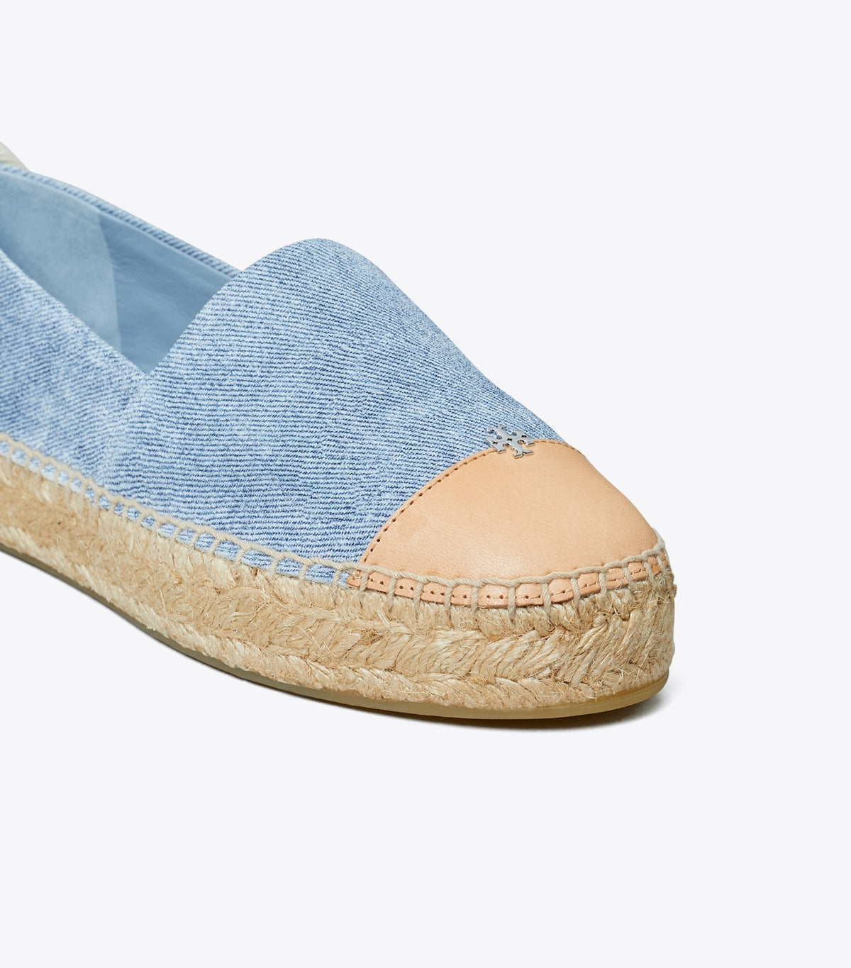 Tory Burch Cap-Toe Espadrille - Blue Cloud / Brushed Almond