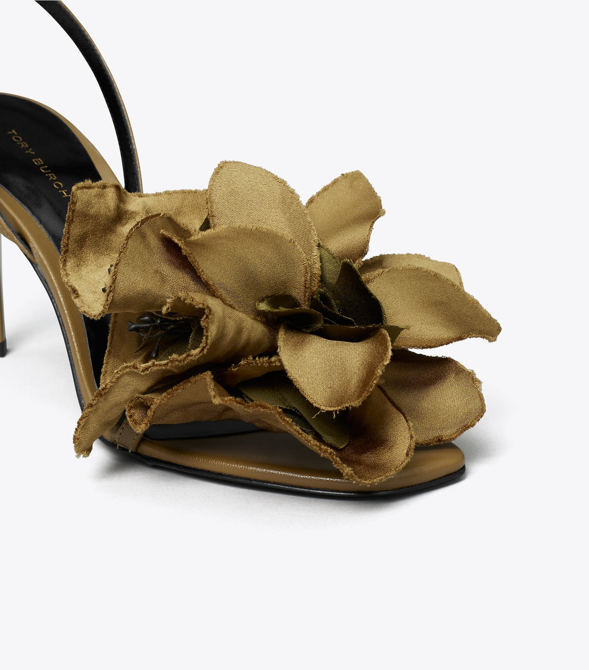 Tory Burch Flower Heeled Sandal - Olive Green
