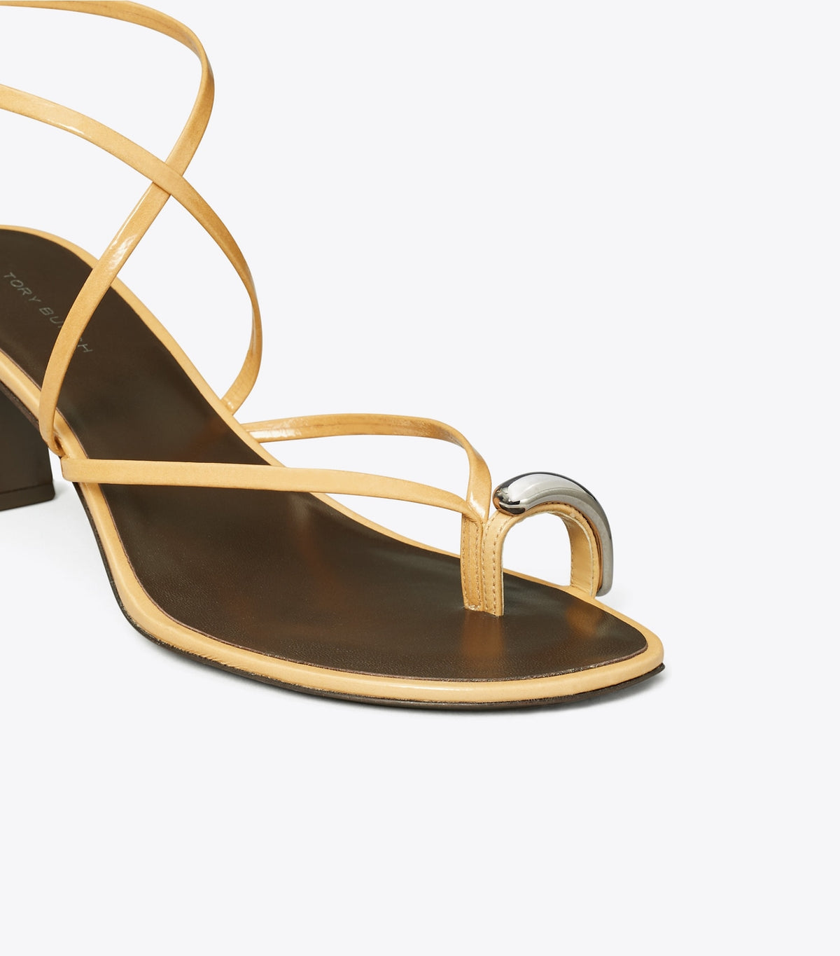 Tory Burch Pierced Multi-Strap Heeled Sandal - Cantucci / Silver