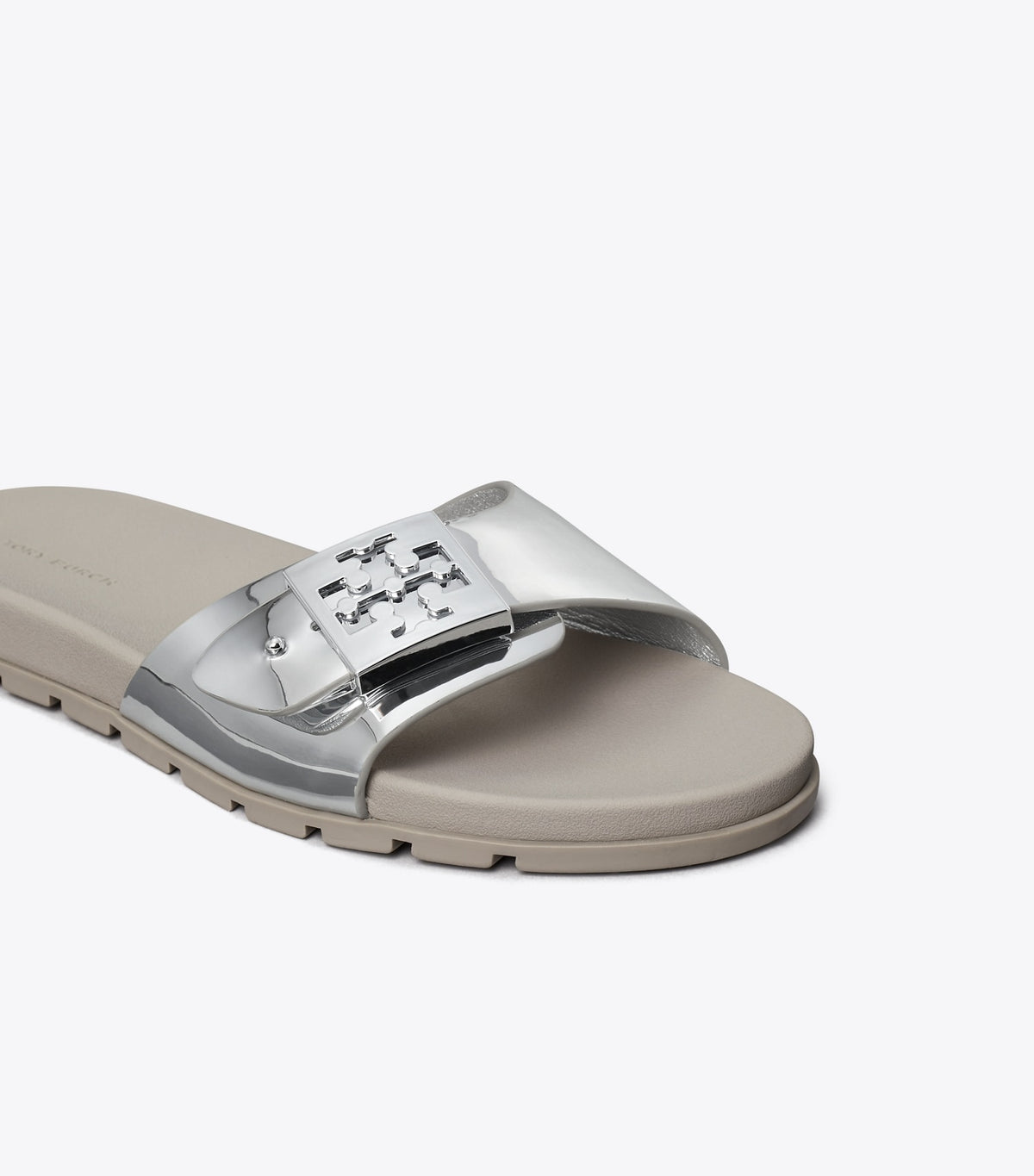Tory Burch Mellow Slide - Silver / Silver / Aluminum