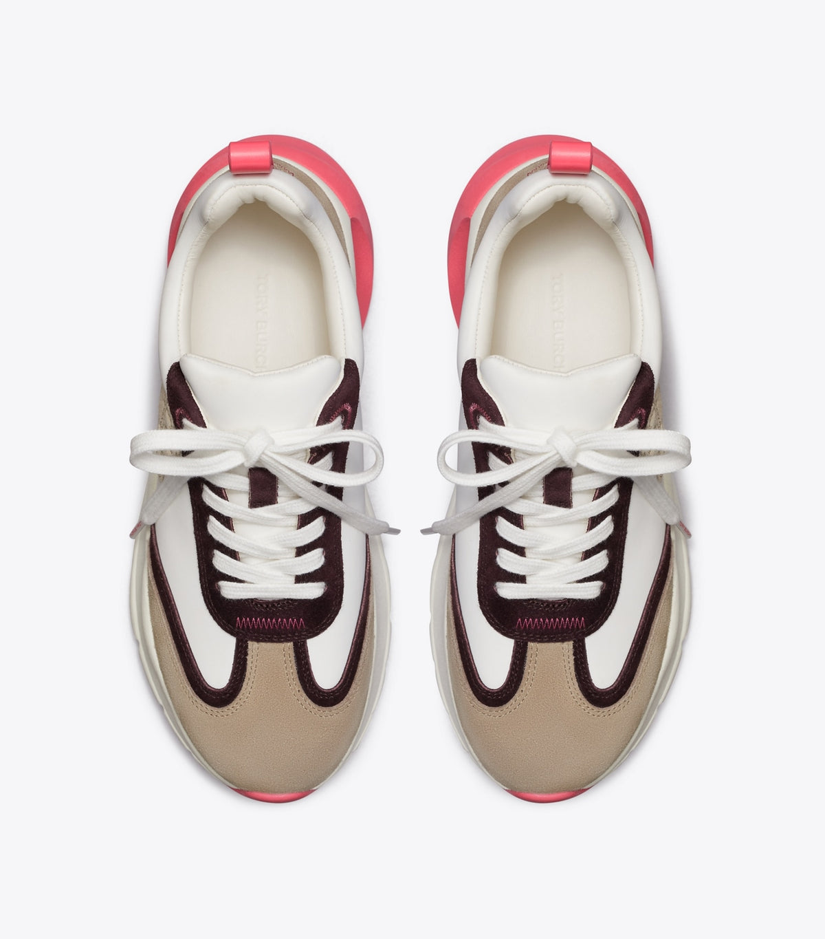 Tory Burch Good Luck Trainer - New Ivory / Taupe / Pink