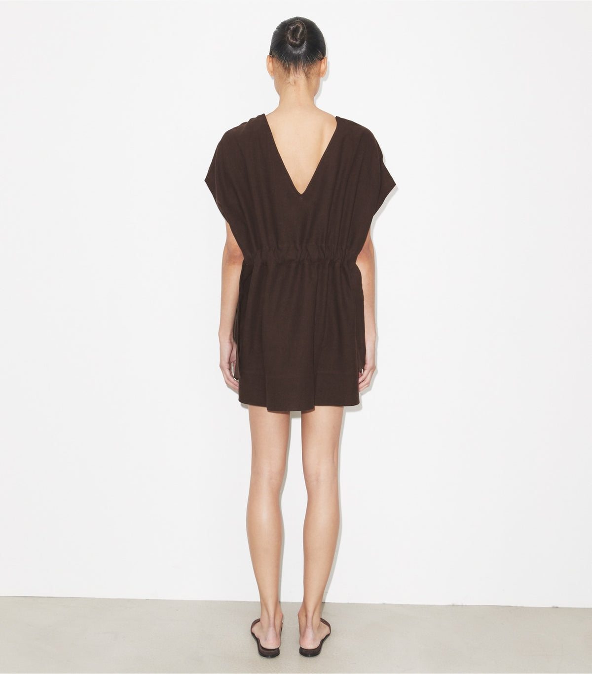 Tory Burch Belted Linen Dress - Dark Brown