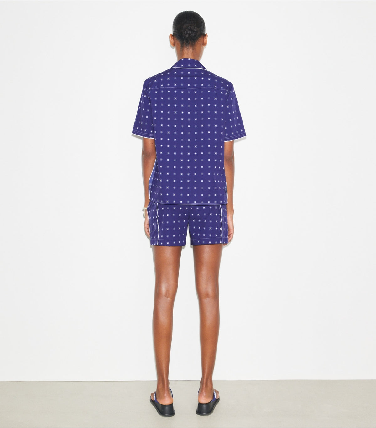 Tory Burch Twill Camp Shirt - Ballpoint Ink Nothing Ditsy