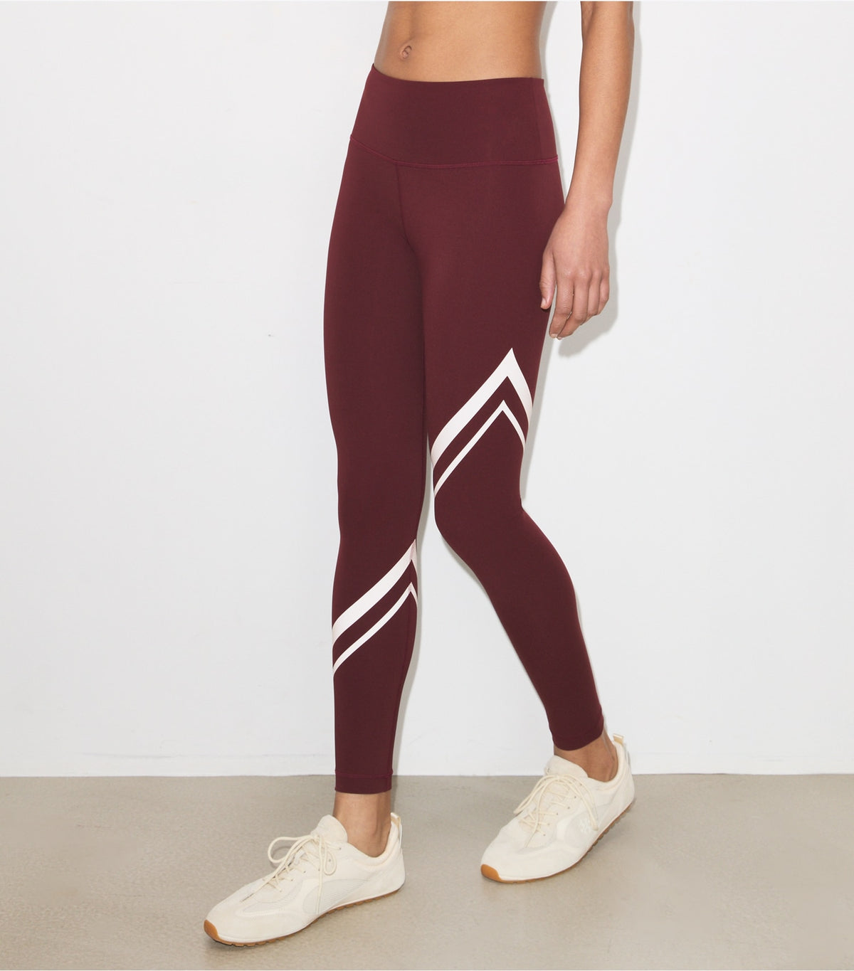 Tory Burch Sculpt Compression Diagonal Chevron Legging - Winetasting