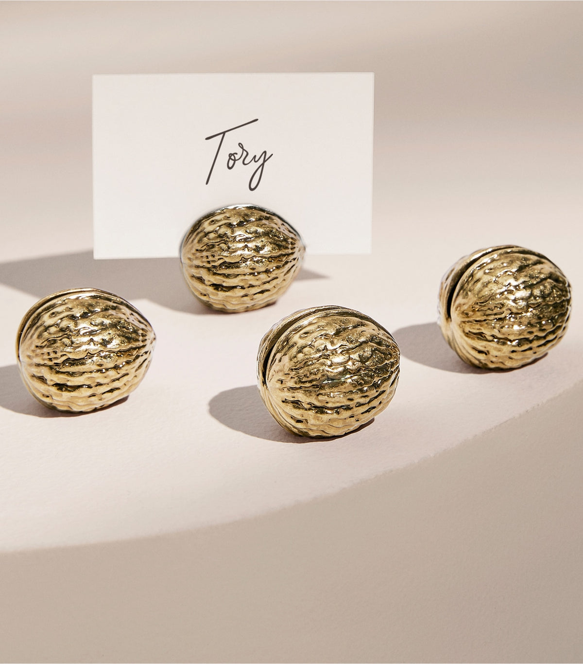 Tory Burch Walnut Place-Card Holders Set of 4 - Brass