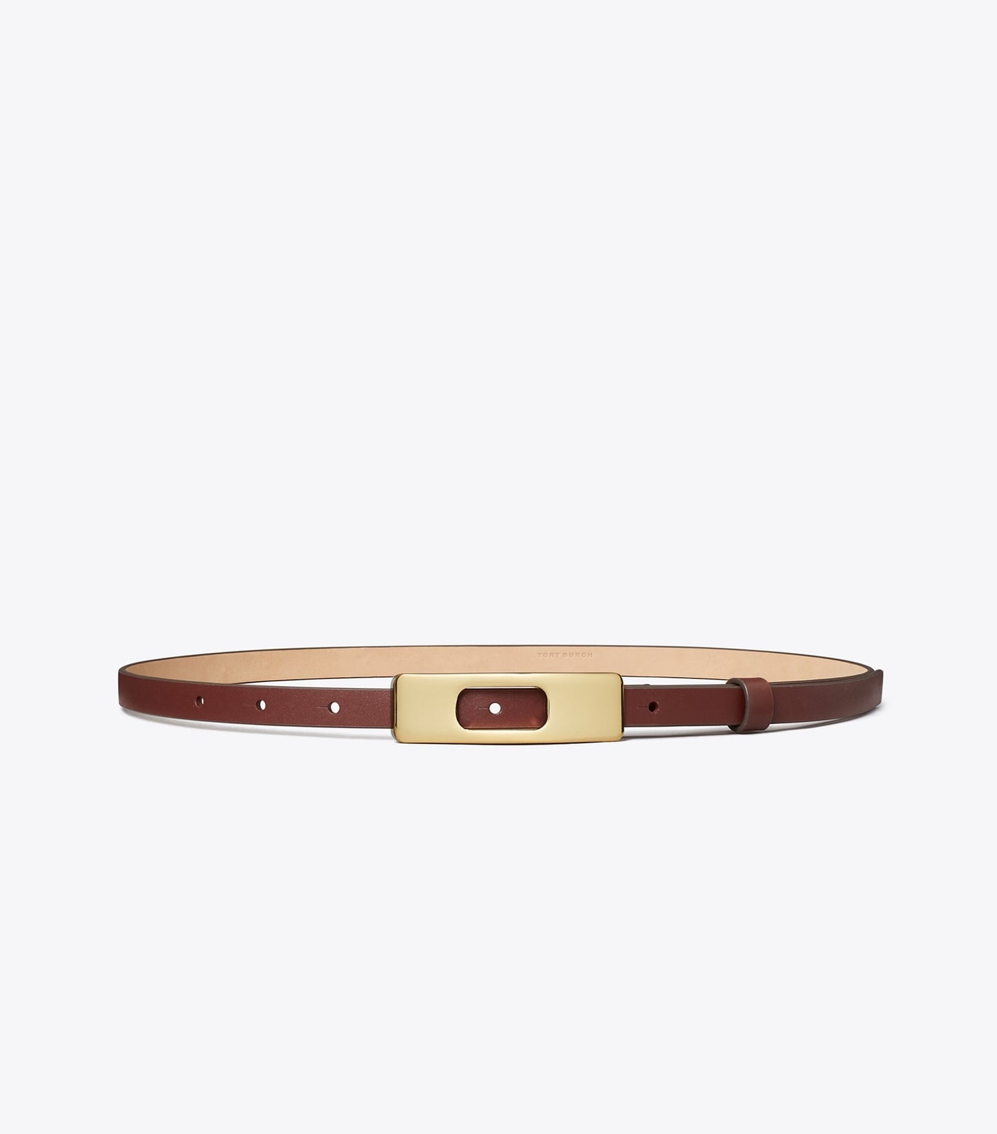 Tory Burch Buckle Belt - Dark Cabernet / Gold