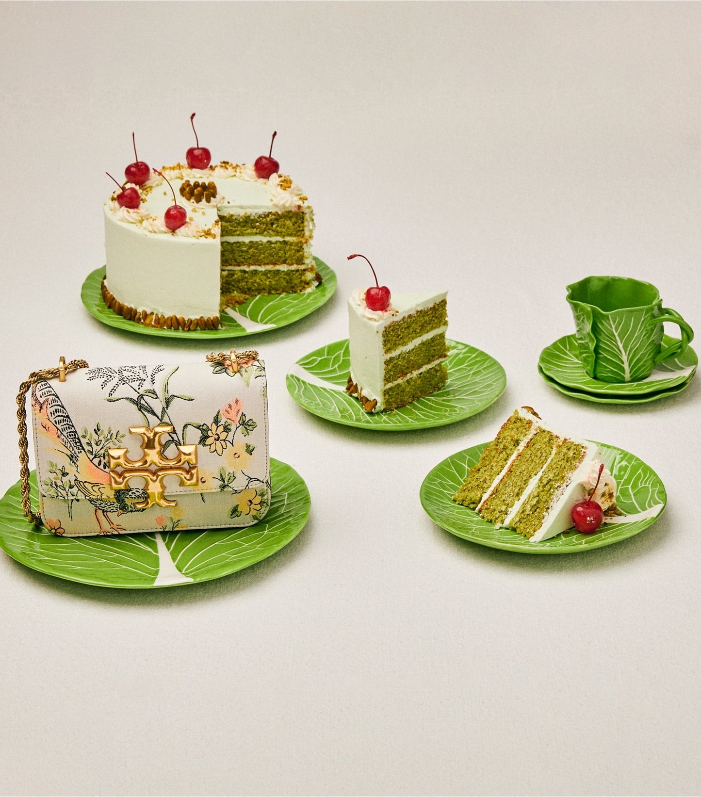 Tory Burch Lettuce Ware Cup & Saucer, Set of 2 - Green