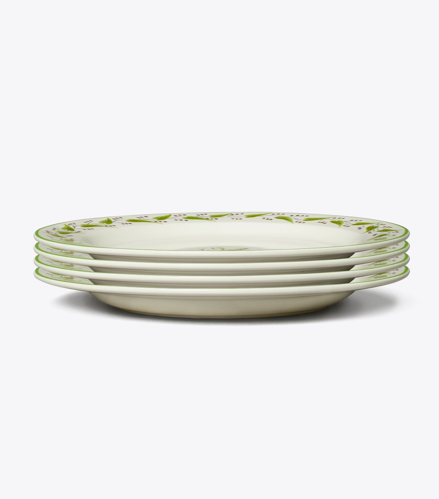 Tory Burch Feuille Salad Plate, Set Of 4 - Red/Green Multi