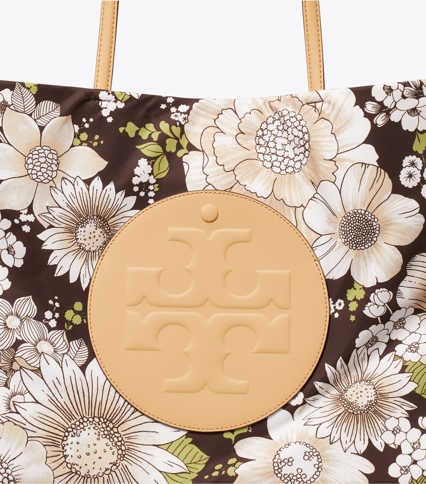 Tory Burch Ella Printed Tote - Floral Green/Brown