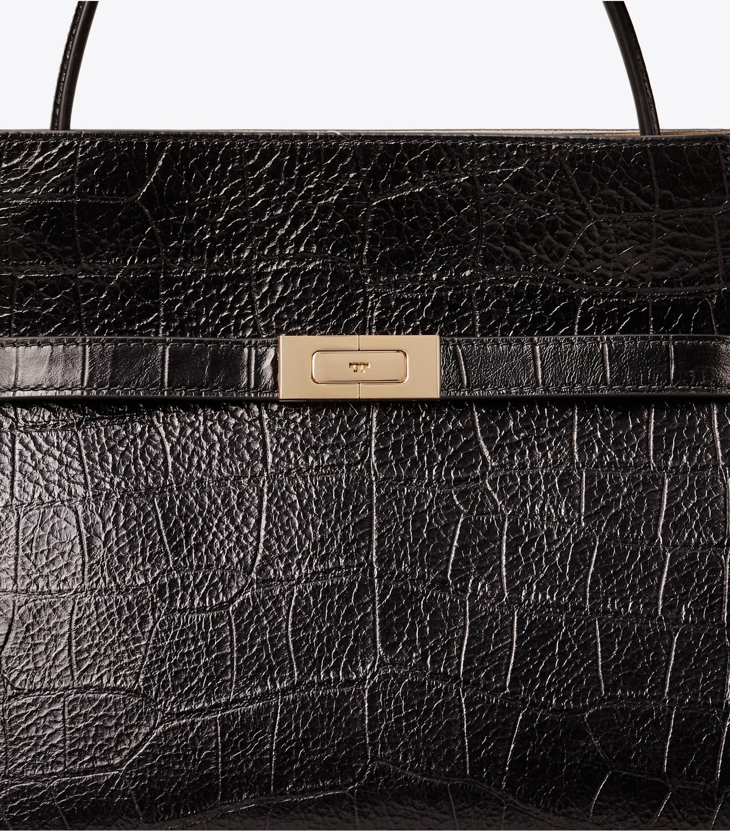 Tory Burch Small Lee Radziwill Embossed Double Bag - Black