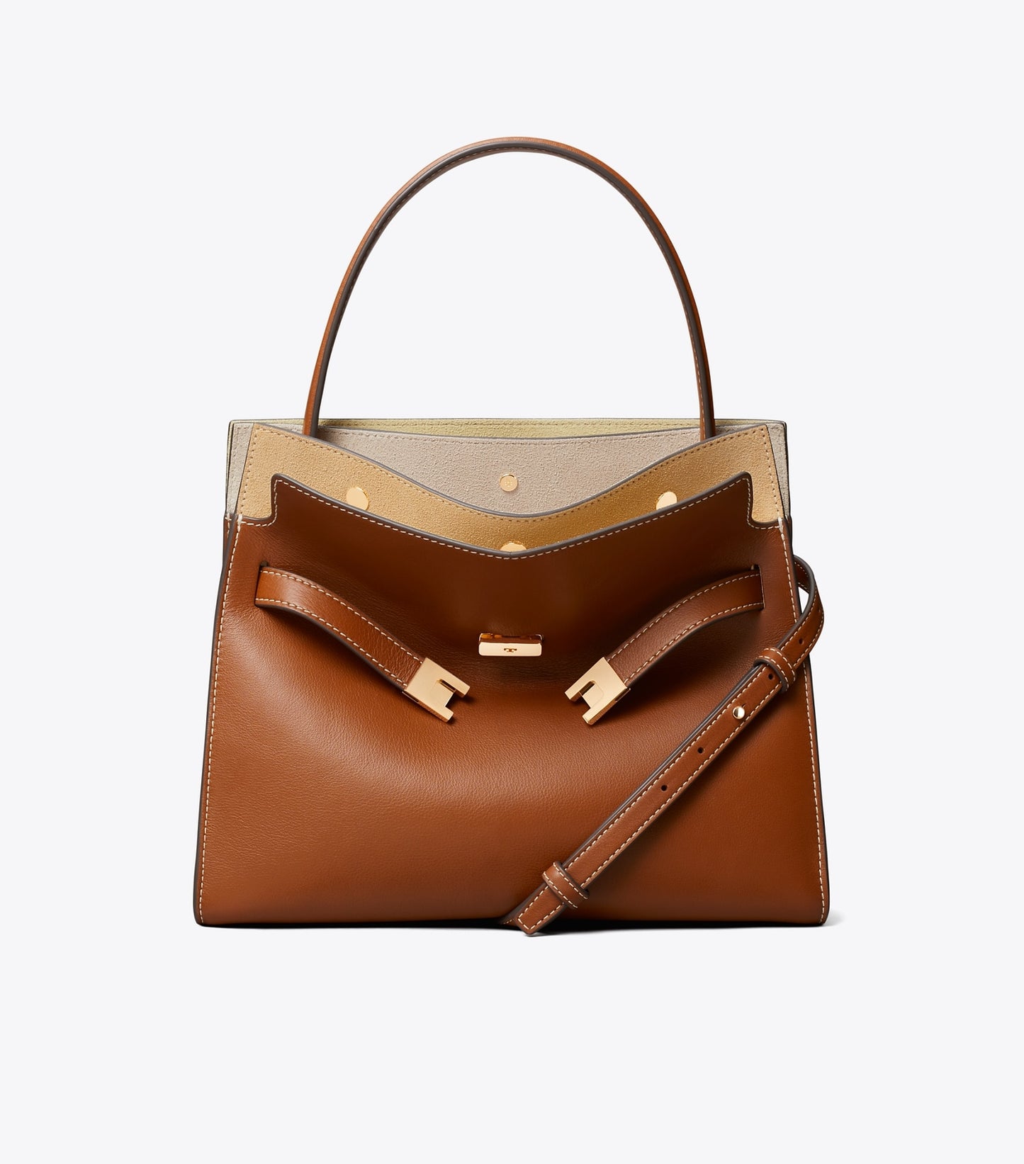 Tory Burch Small Lee Radziwill Double Bag - Aged Tan
