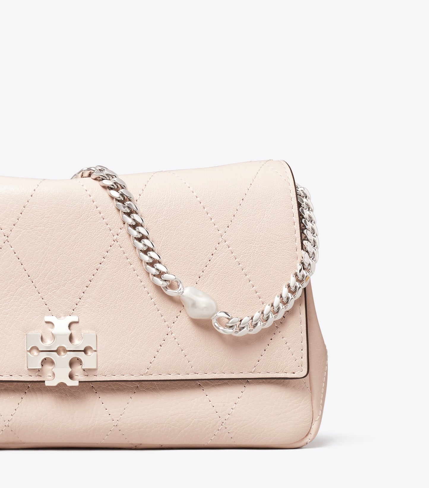 Tory Burch Charlie Quilted Chain Crossbody - Soft Pink / Charms