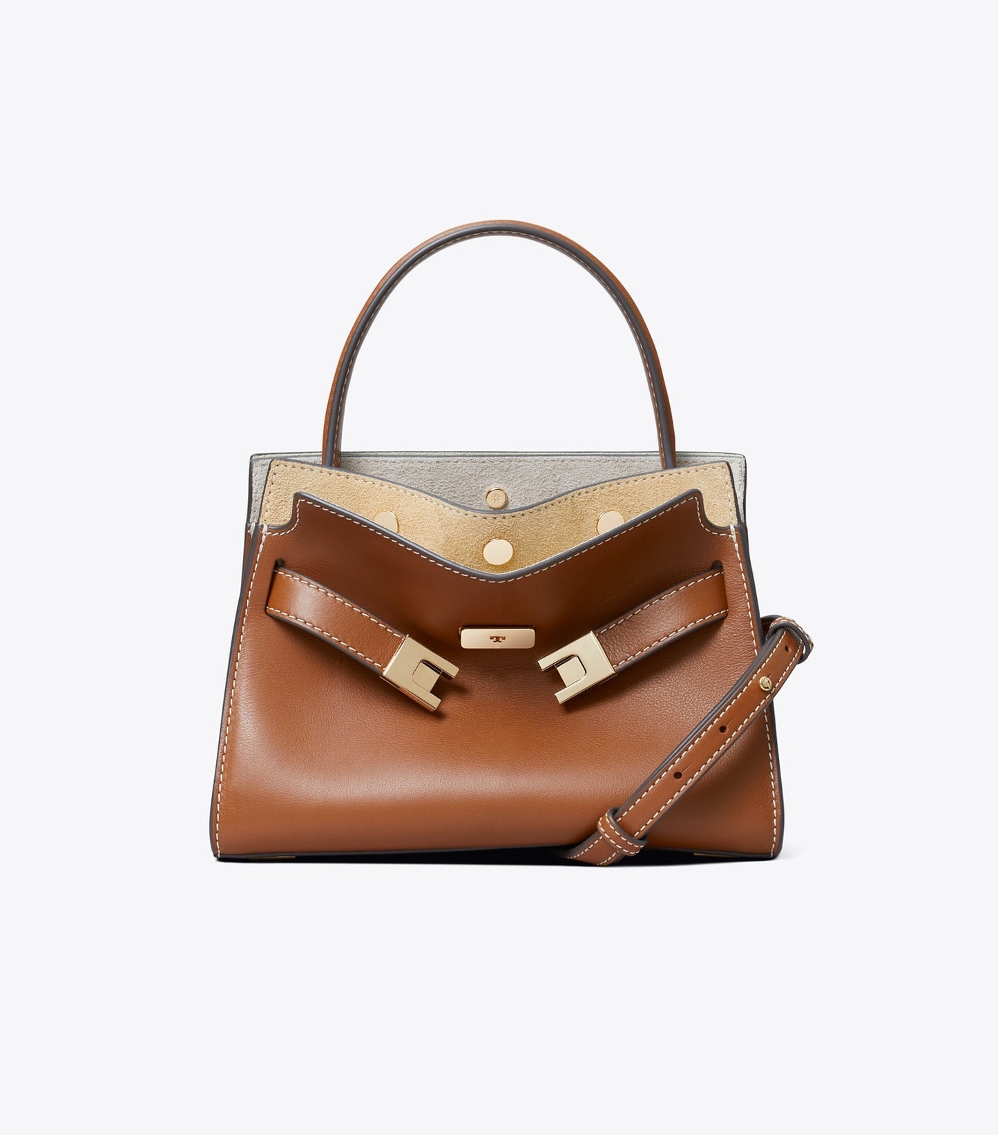 Tory Burch Petite Lee Radziwill Double Bag - Aged Tan