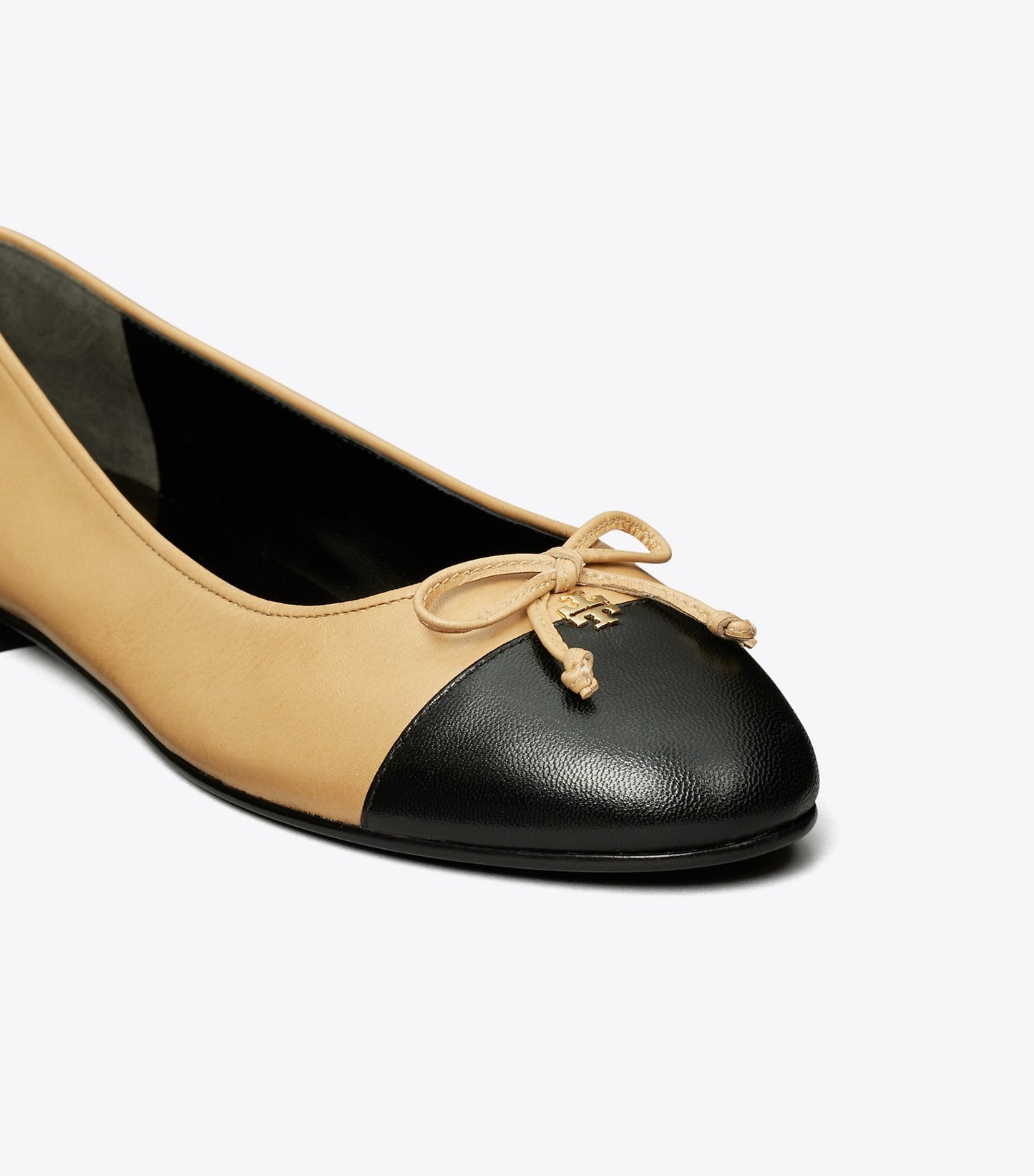 Tory Burch Cap-Toe Ballet - Ginger Shortbread / Perfect Black