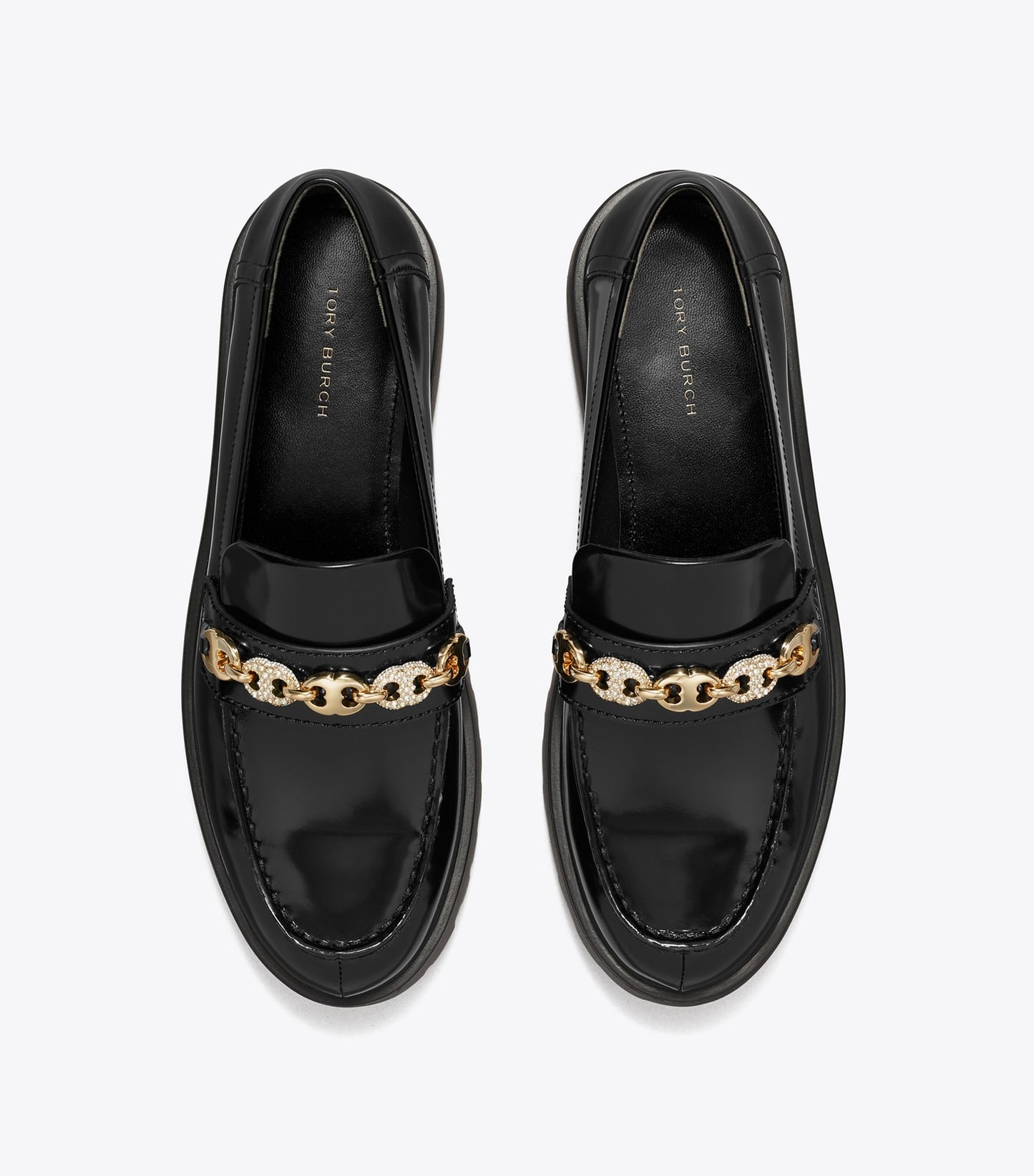 Tory Burch Pavé Gemini Link Lug Loafer - Perfect Black / Gold