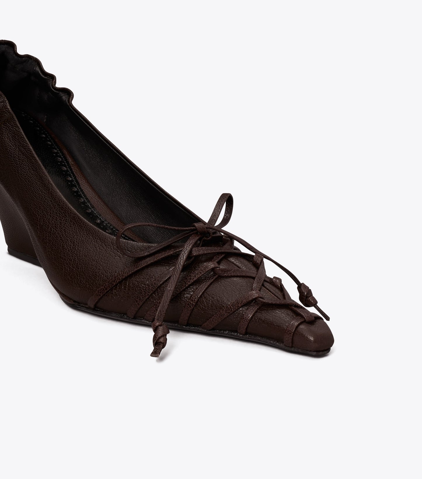 Tory Burch Lace-Up Wedge - Seal Brown