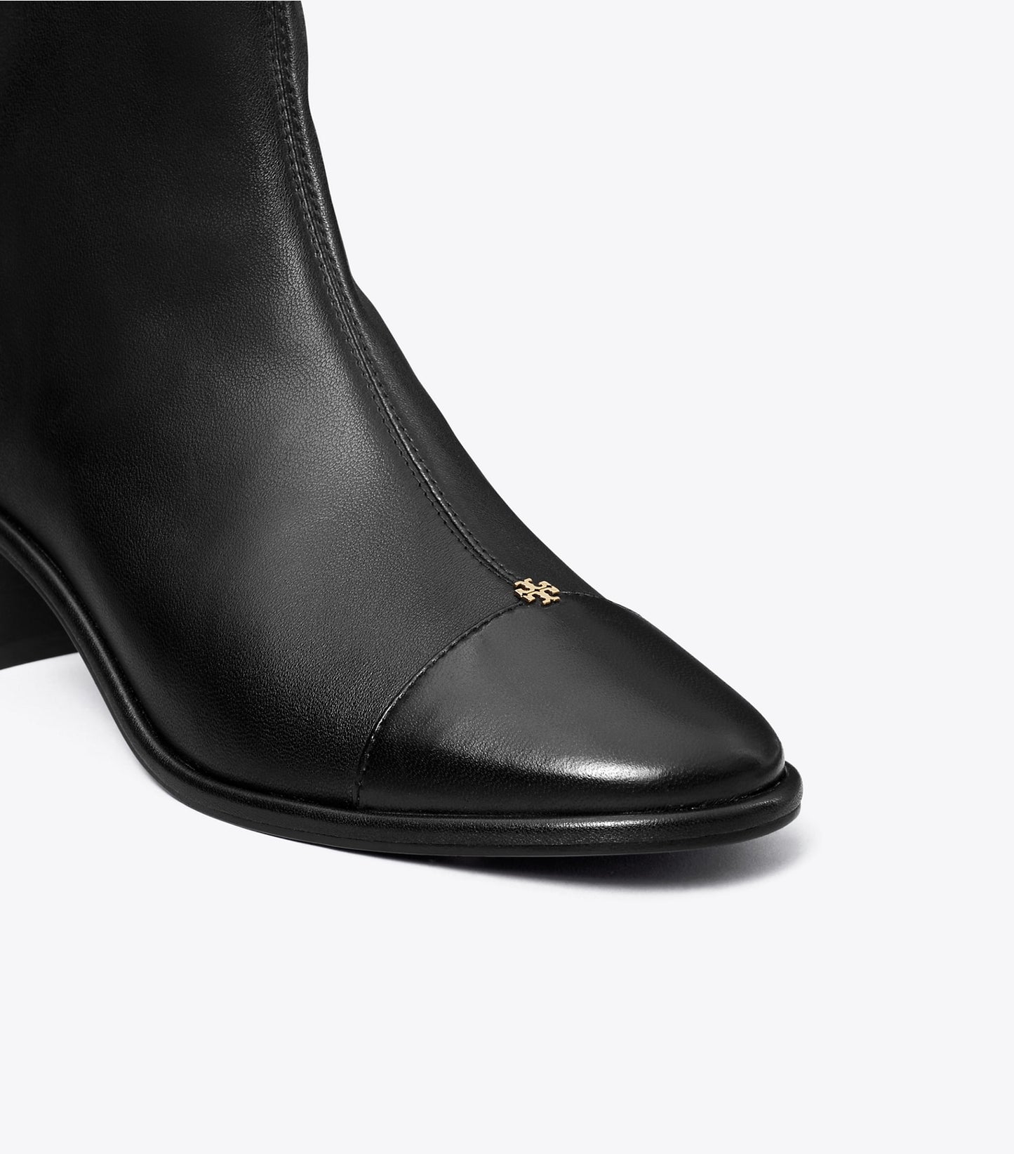 Tory Burch Cap-Toe Low-Heel Ankle Boot - Perfect Black / Perfect Black