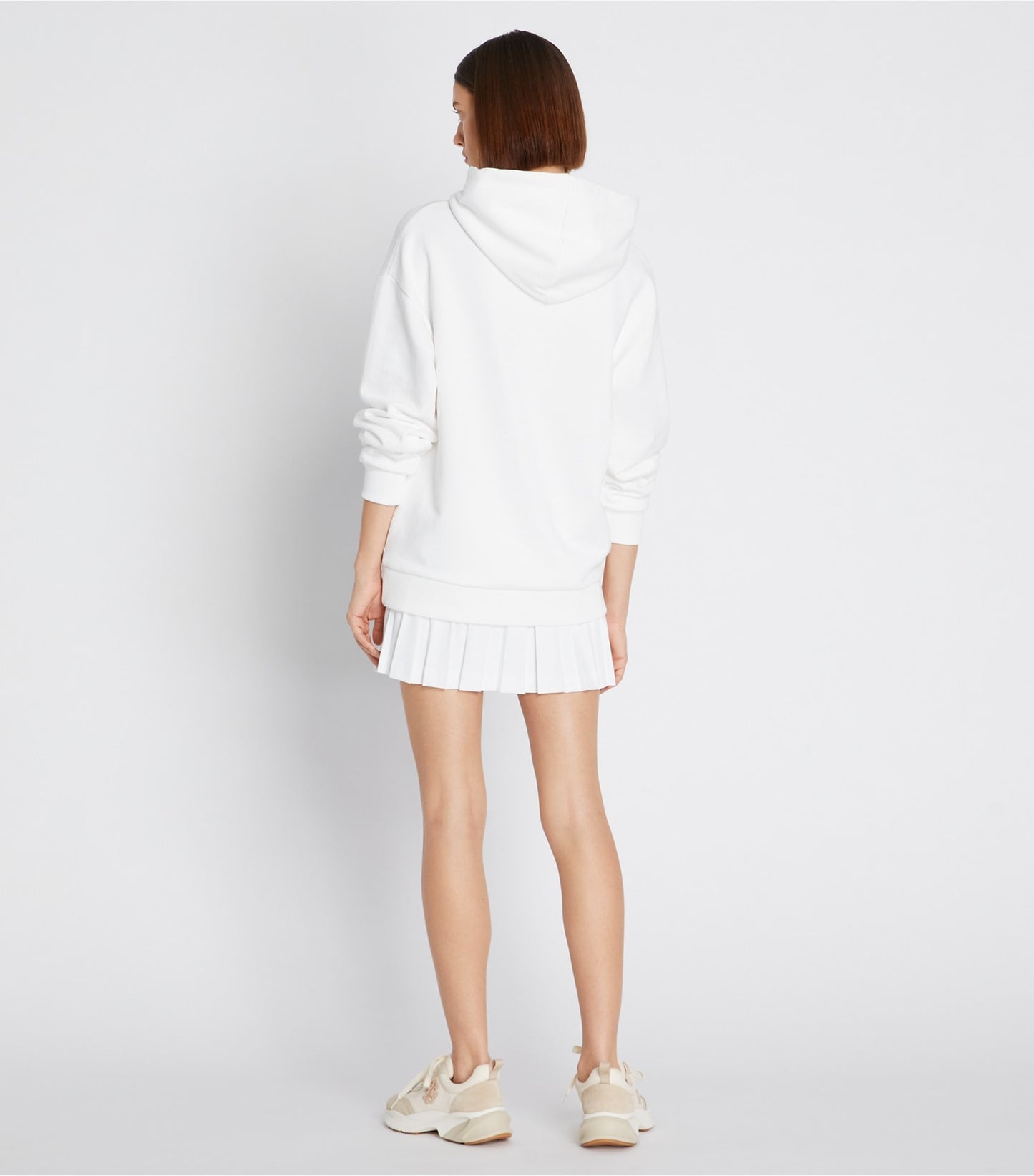 Tory Burch Heavy French Terry Logo Hoodie - Snow White