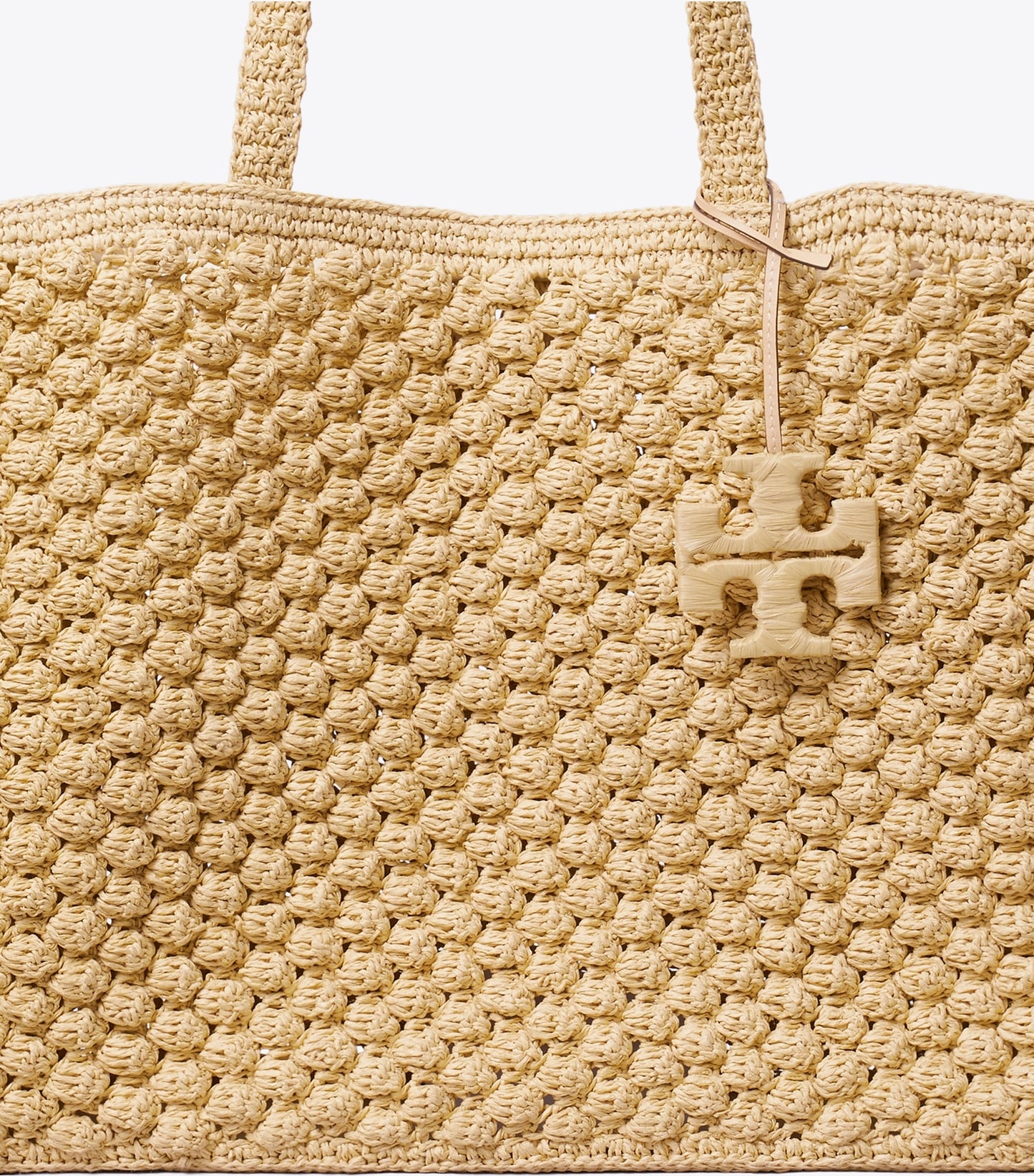 Tory Burch Large Ella Hand-Crocheted Popcorn Tote - Natural