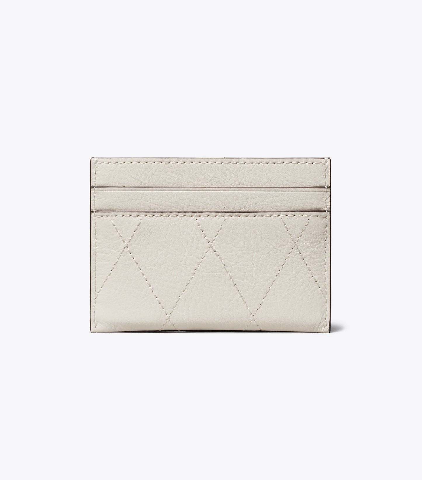 Tory Burch Charlie Quilted Card Case - Light Cream