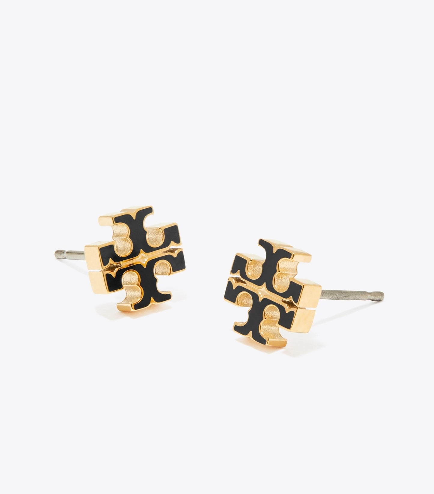 Tory Burch Small Icon Enamel Stud Earrings - Black