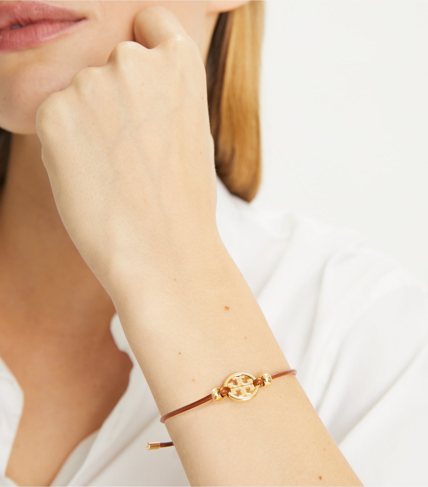 Tory Burch Icon Slider Bracelet - Tory Gold / Ivory