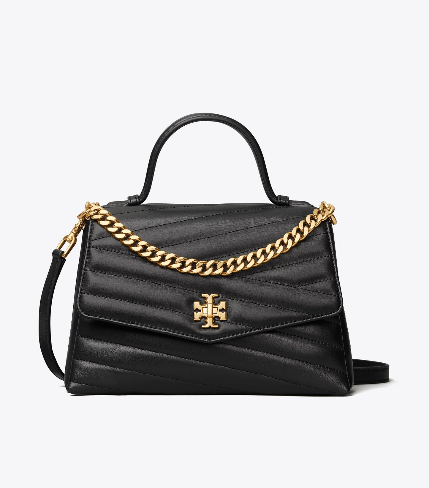 Tory Burch Kira Chevron Top-Handle Satchel - Black