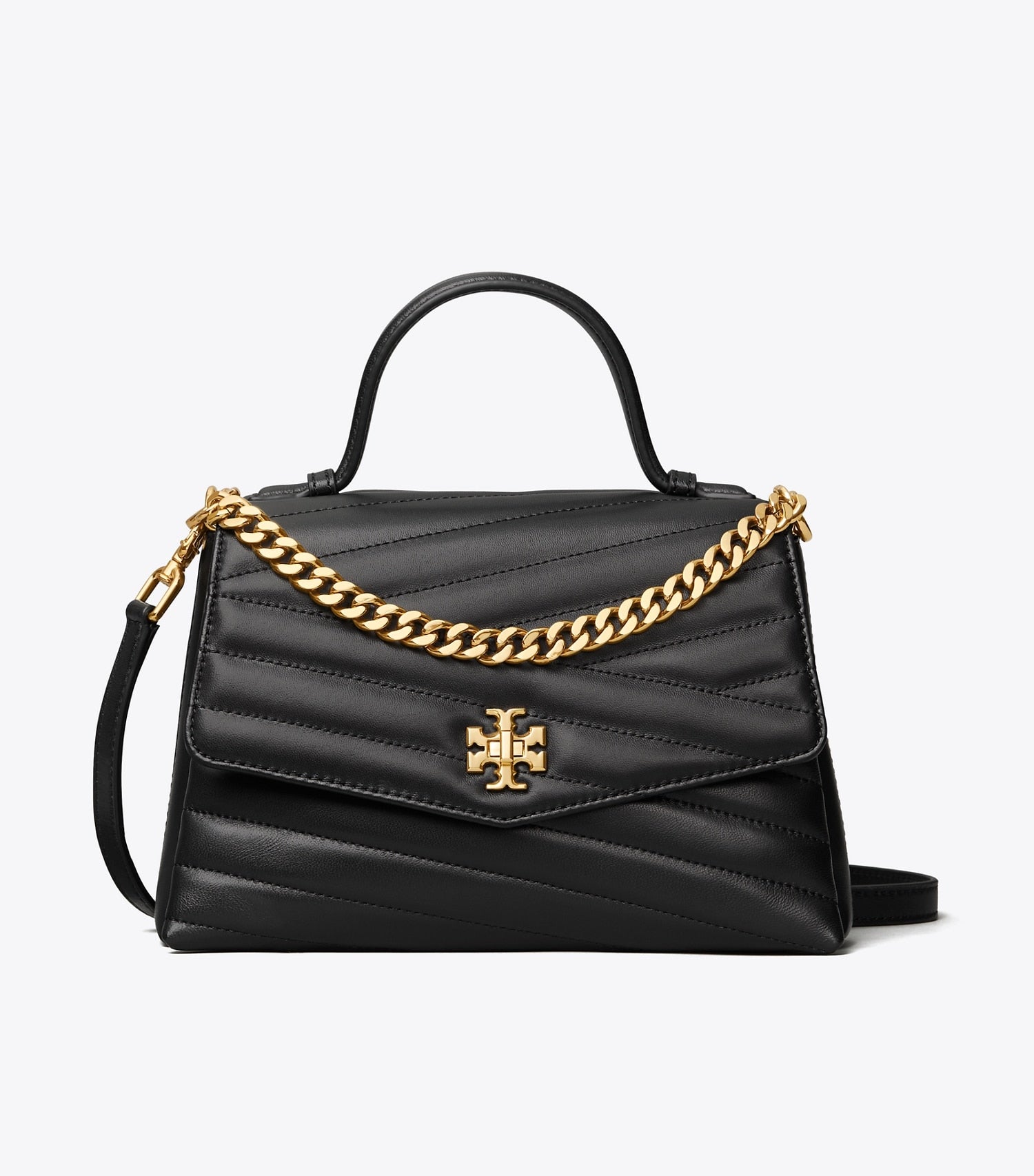 Tory Burch Kira Chevron Top-Handle Satchel - Black