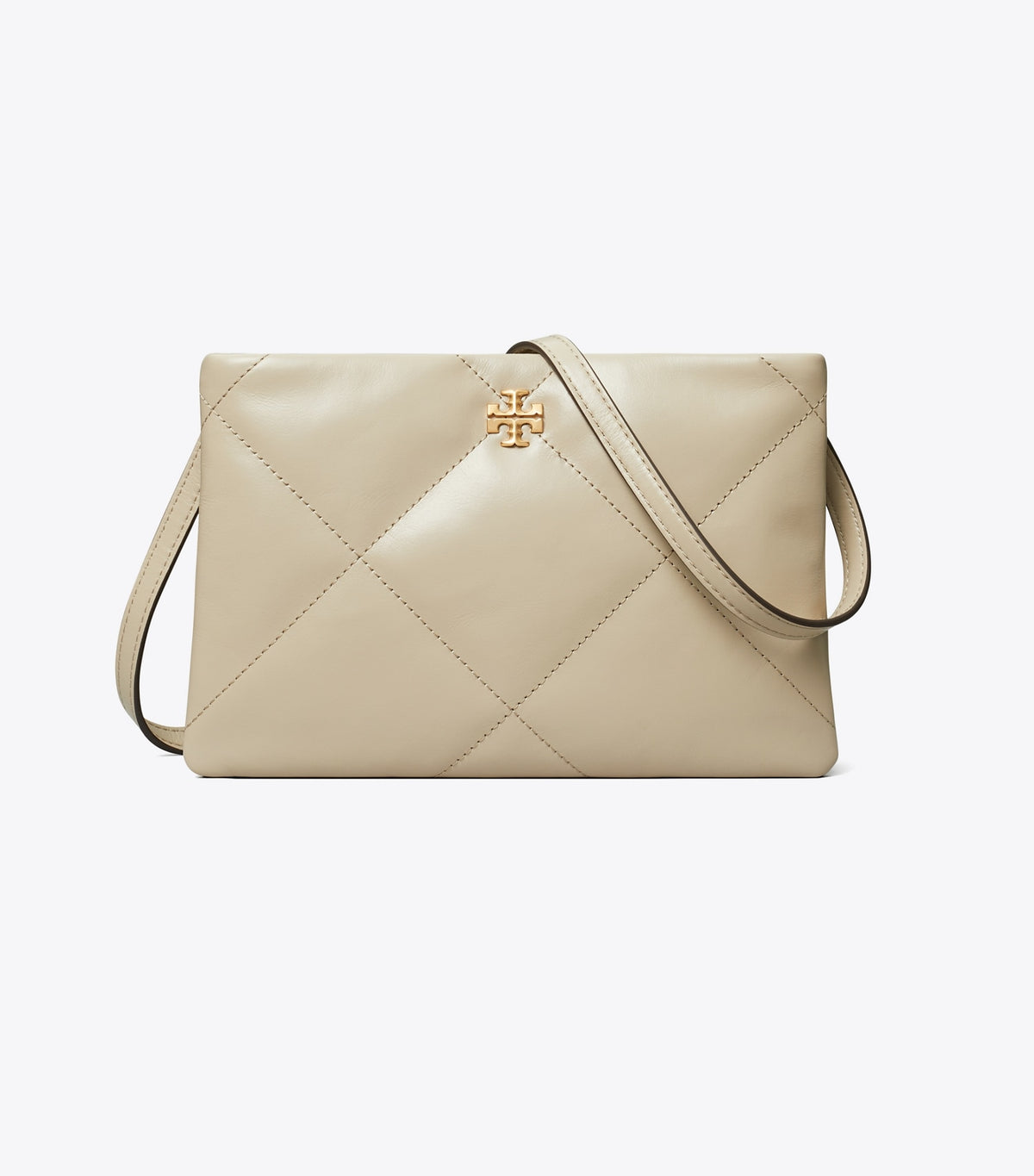 Tory Burch Kira Diamond Quilt Crossbody Bag - Light Stone