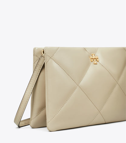 Tory Burch Kira Diamond Quilt Crossbody Bag - Light Stone