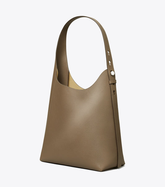 Tory Burch Leather Hobo Bag - Wild Mushroom
