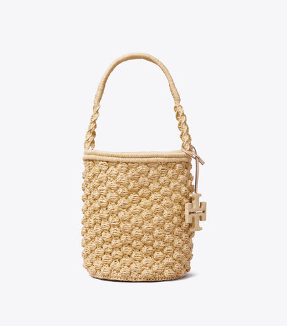 Tory Burch Ella Hand-Crocheted Popcorn Bucket Bag - Natural