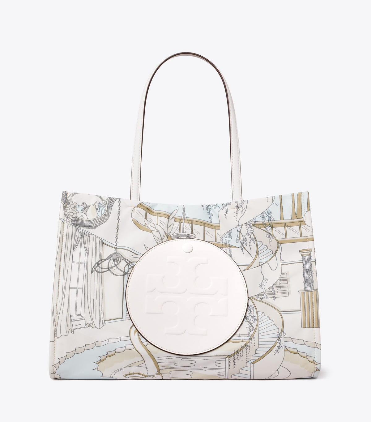 Tory Burch Small Ella Printed Tote - The Pool Beige
