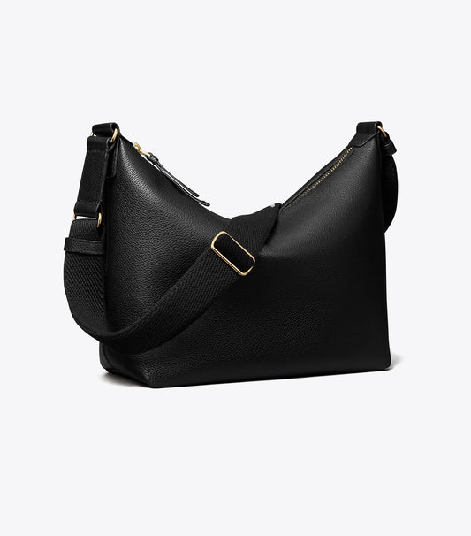Tory Burch Leather Slouchy Crossbody - Black