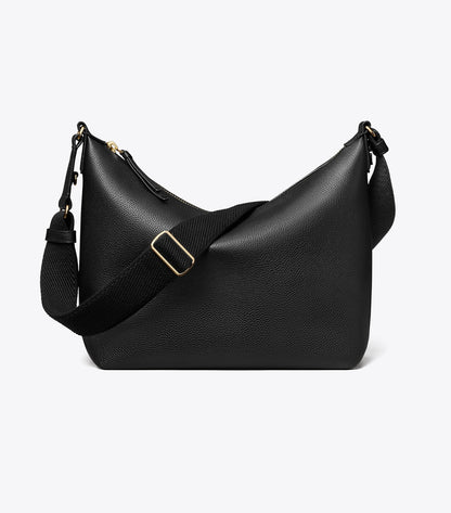 Tory Burch Leather Slouchy Crossbody - Black