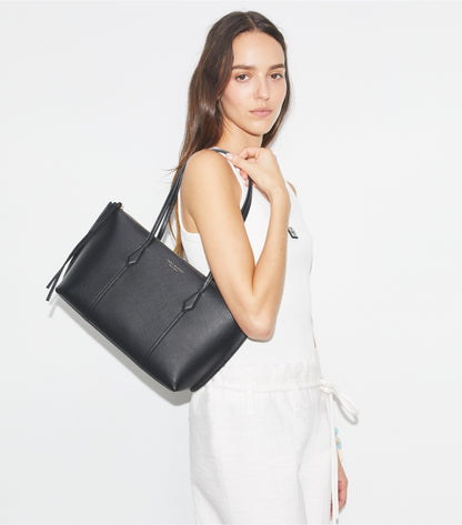 Tory Burch Small Perry Zip Tote - Black