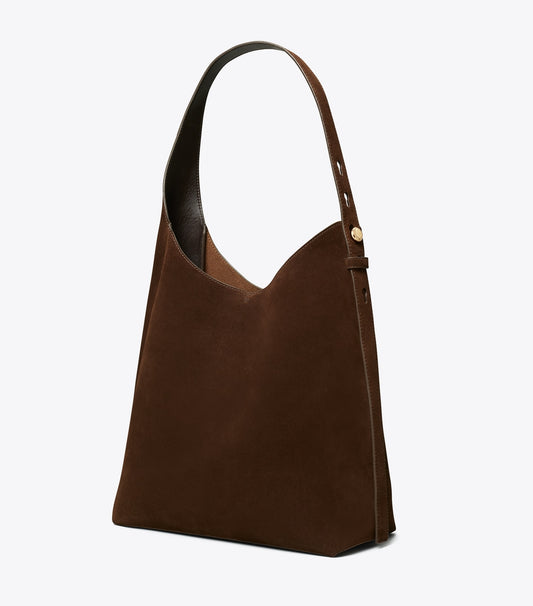 Tory Burch Suede Hobo Bag - Dark Cocoa