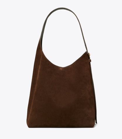 Tory Burch Suede Hobo Bag - Dark Cocoa