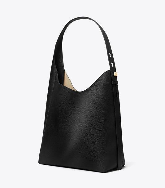 Tory Burch Leather Hobo Bag - Black