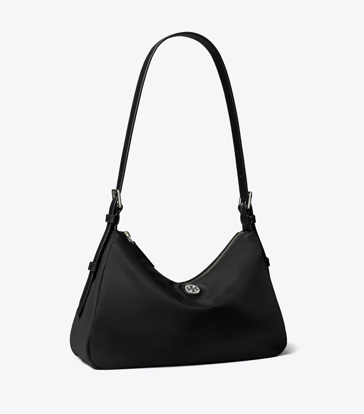 Tory Burch Small Nylon Zip-Top Shoulder Bag - Black