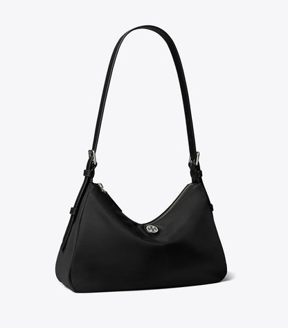 Tory Burch Small Nylon Zip-Top Shoulder Bag - Black