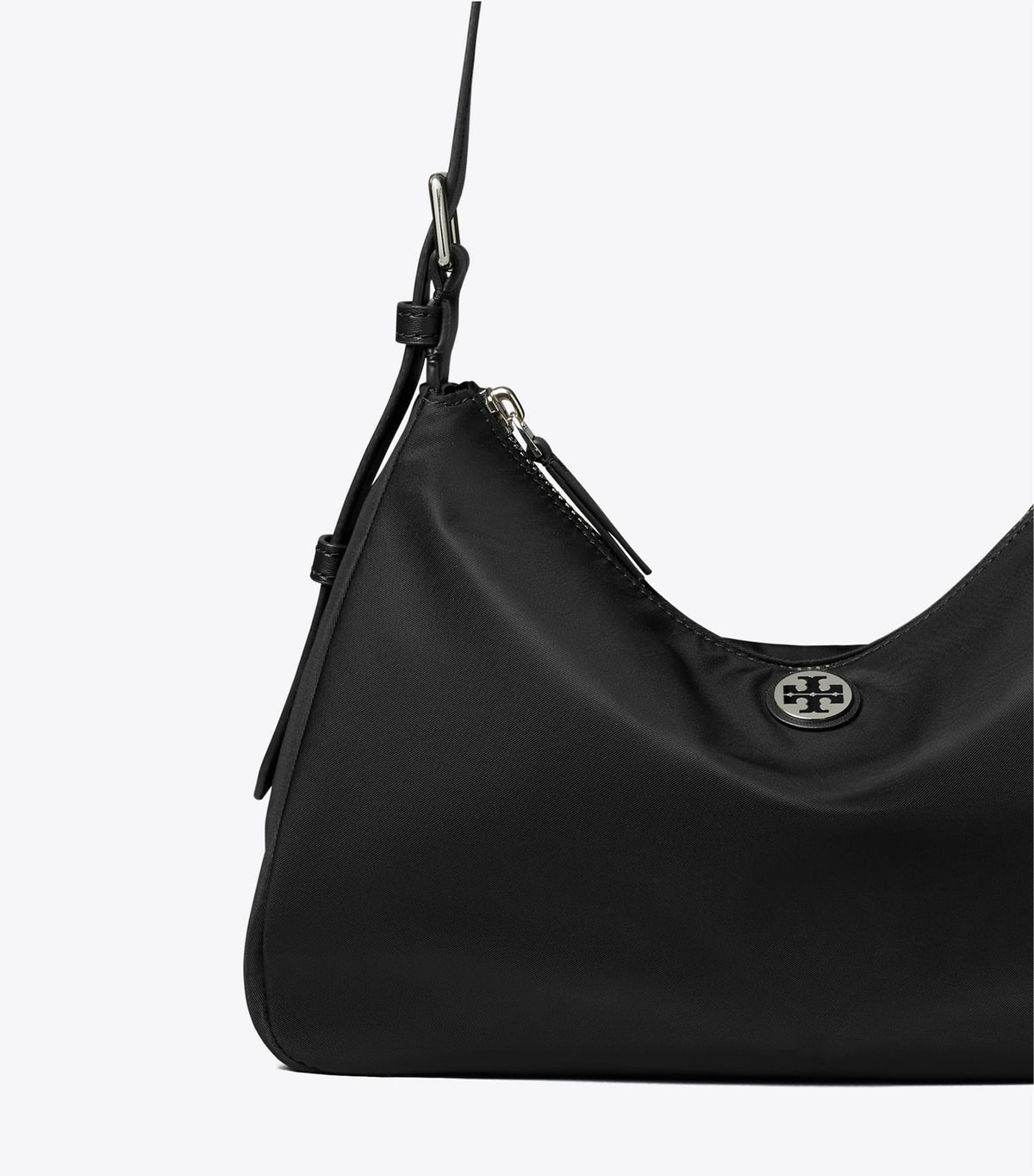 Tory Burch Small Nylon Zip-Top Shoulder Bag - Black