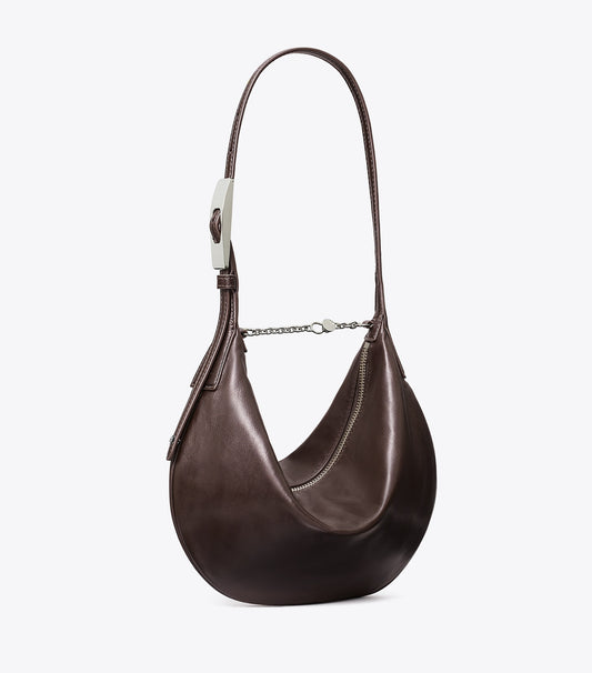 Tory Burch Small Leather Balloon Bag - Warm Mahogany