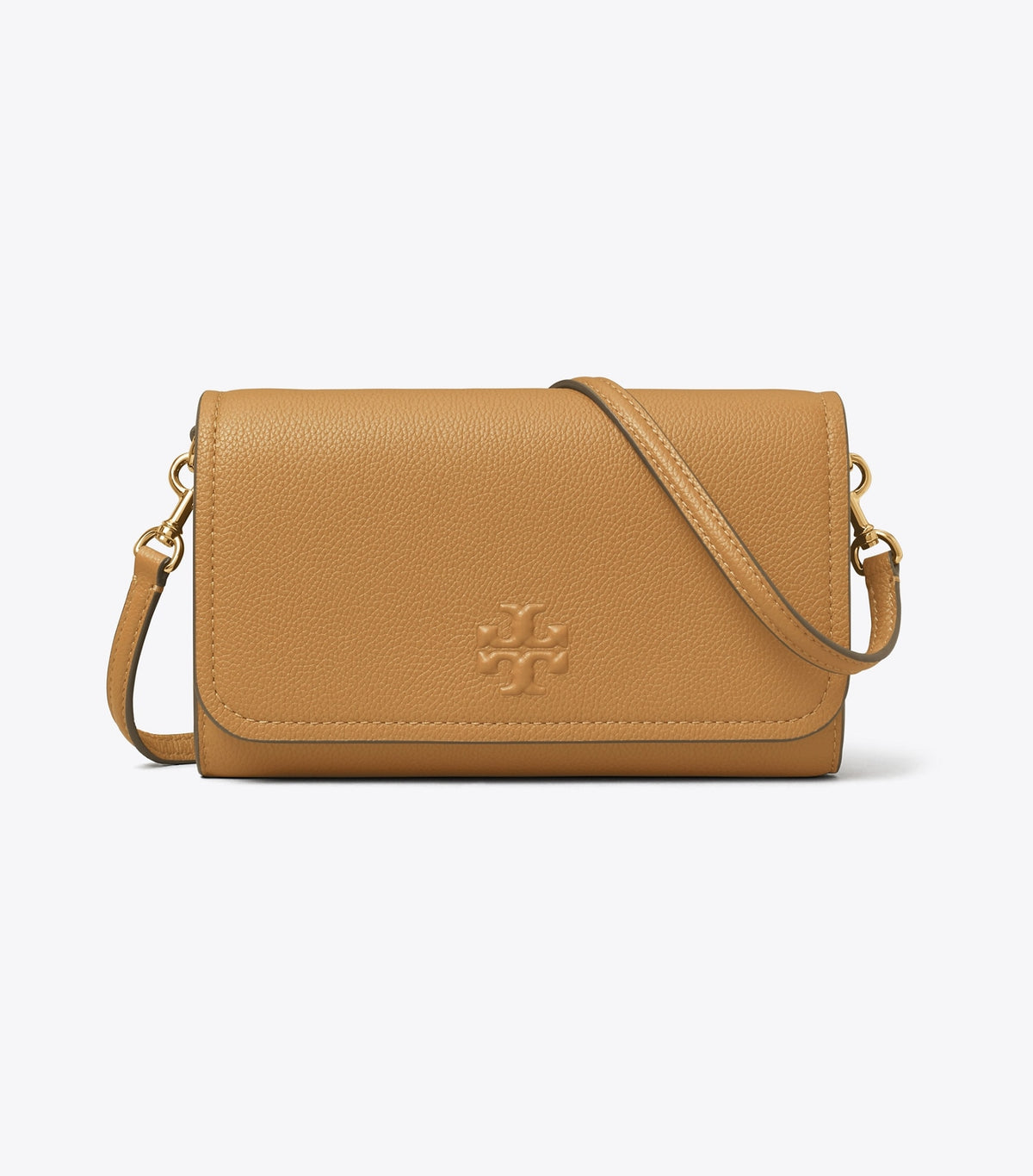 Tory Burch Leather Wallet Crossbody - Tiramisu