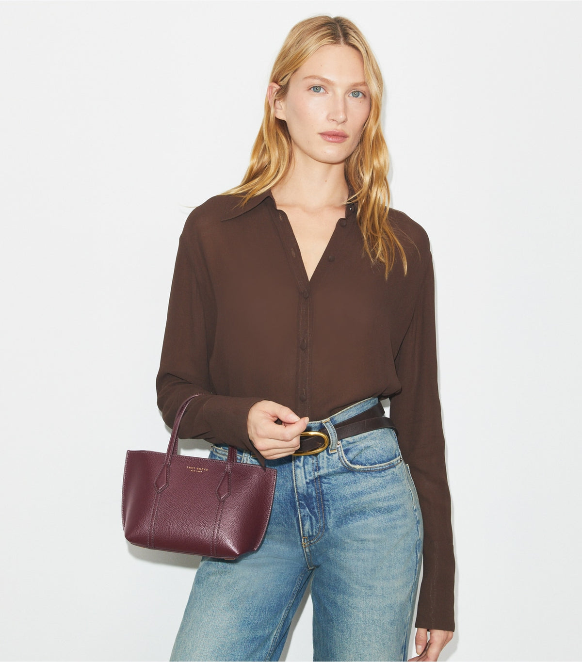 Tory Burch Mini Perry Tote - Beetle Berry