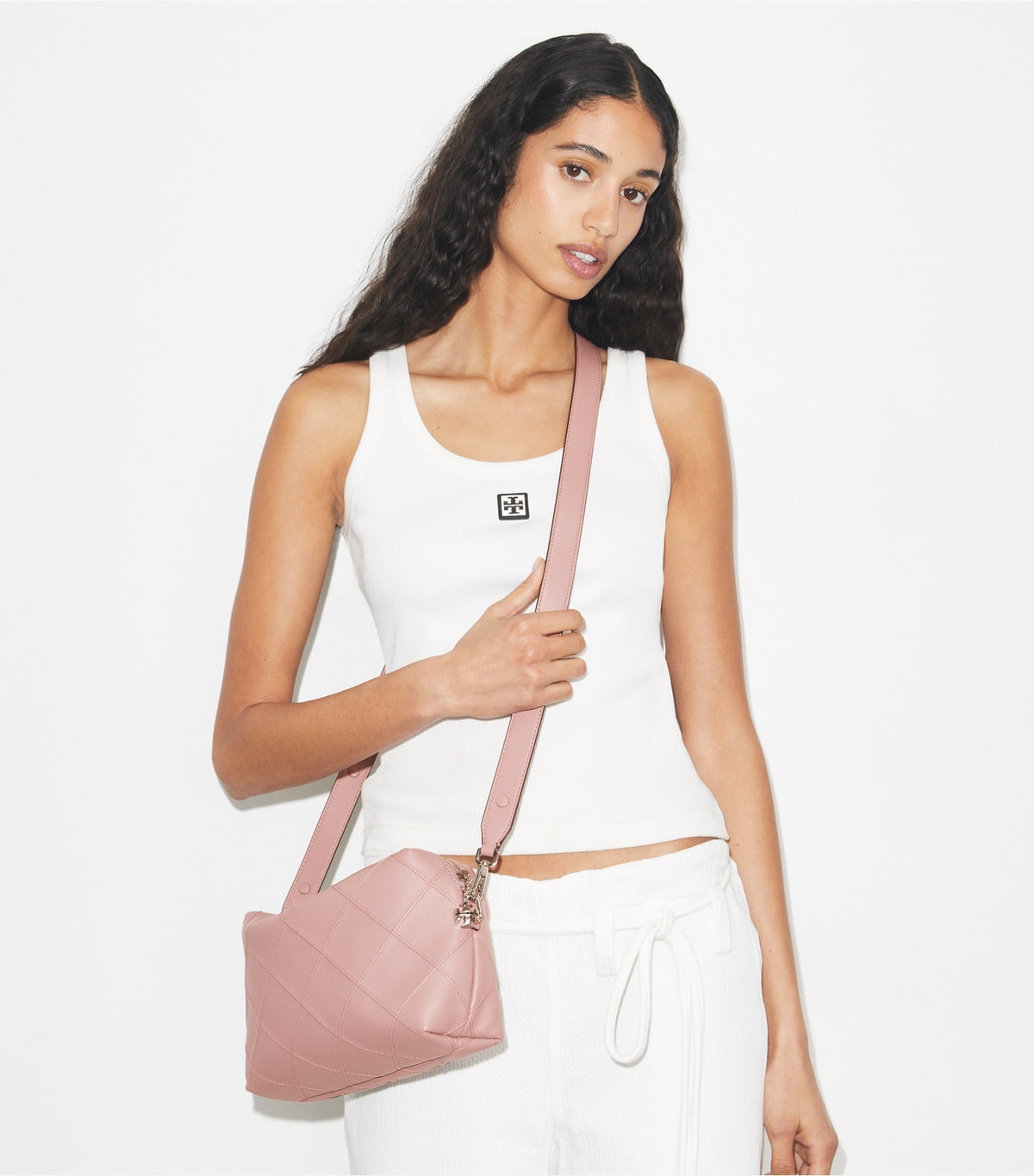 Tory Burch Large Fleming Soft Crossbody Bag - Light Mauve